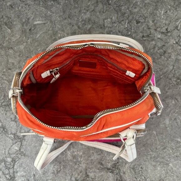 Prada Handbag - Arancio / Fuxia / White / Silver - Many Compartments - Picture 9 of 13